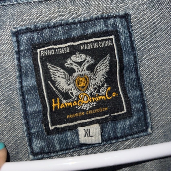 Hama Denium Co. Y2K Vintage Premium Collection Distressed Denim Jacket Size XL - Picture 6 of 8